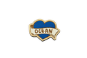 Pins coeur océan en bois 
