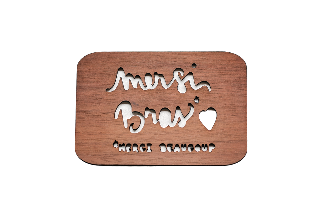 Carte en bois - Mersi bras* *Merci beaucoup