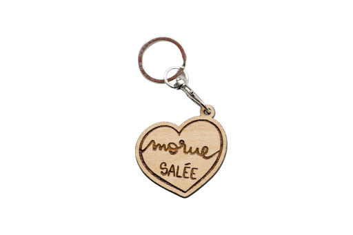 Porte- clés " Morue Salée " en bois  