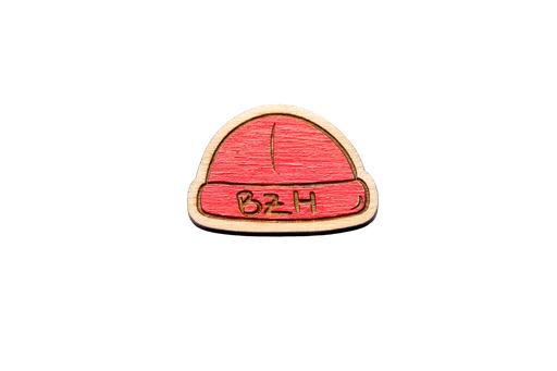 Pins " bonnet bzh " rouge en bois 
