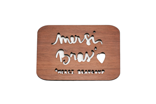 Carte en bois - Mersi bras* *Merci beaucoup